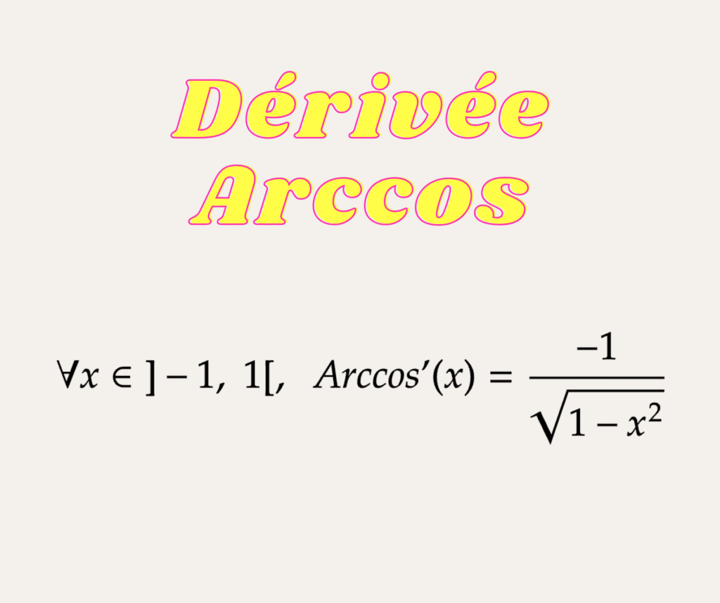 Dérivée de la fonction Arccos